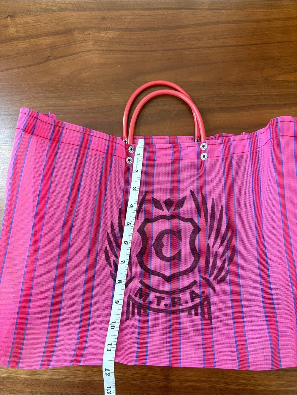 NEW Consuela Fiesta Pink Striped Shopping Tote Mesh